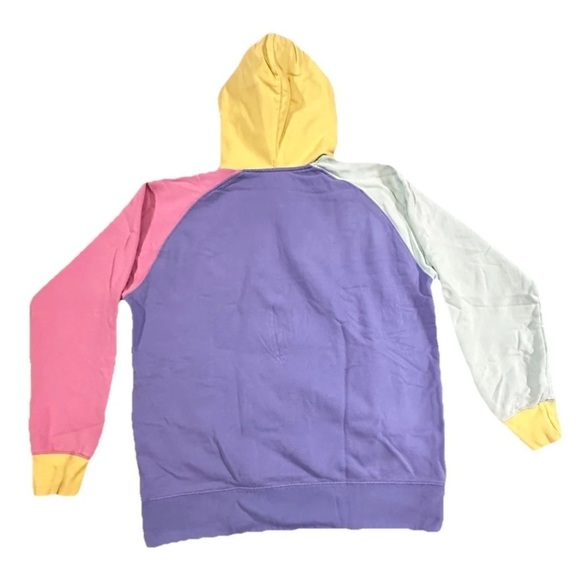 Teddy Fresh Mens Color Block Y2K Hoodie Sweater Embroidered Patch Medium - Picture 4 of 7